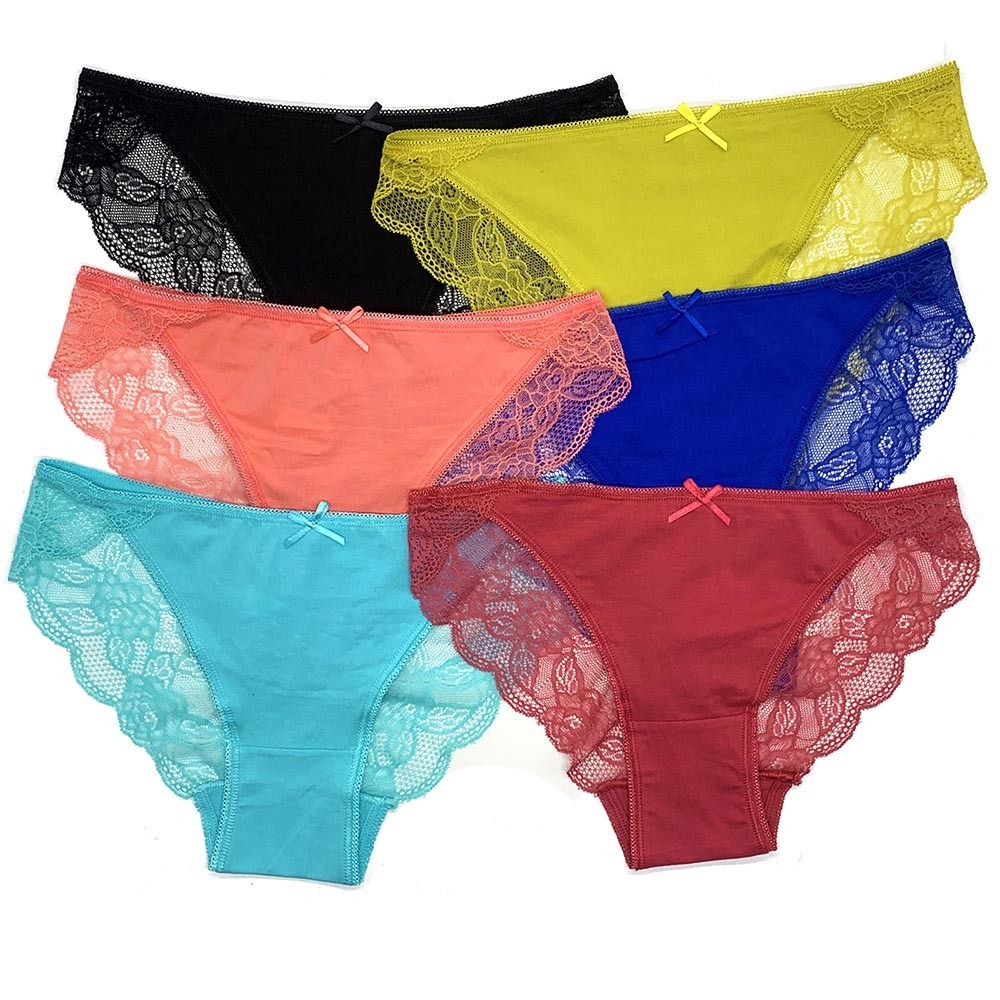 Women's Panties 6 Pieces/lot Sexy Knickers Women panties Cotton Underwear Transparent Lace briefs underpants low waist Lingerie cute Woman intim 