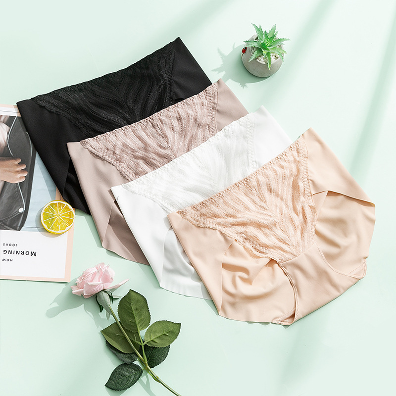 Women's Panties Women 100% Natural Silk Crotch stretch Sexy Lace Middle Rise Panties Briefs Underwear Lingerie TU001 230516