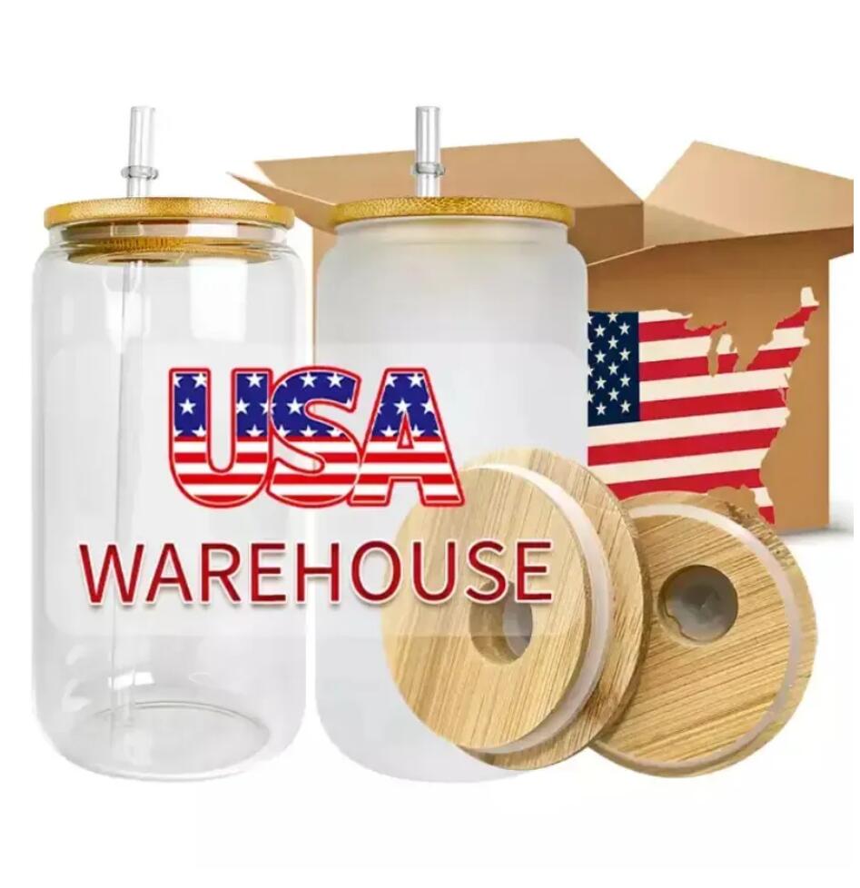US Warehouse!!! 3 days delivery !16oz Sublimation Glass Mugs Cup Blanks With Bamboo Lid Frosted Beer Can Glasses Tumbler Mason Jar Plastic Straw GJ0516, Multi-color
US Warehouse!!! 3 days delivery !16oz Sublimation Glass Mugs Cup Blanks With Bamboo Lid Frosted Beer Can Glasses Tumbler Mason Jar Plastic Straw GJ0516, Multi-color