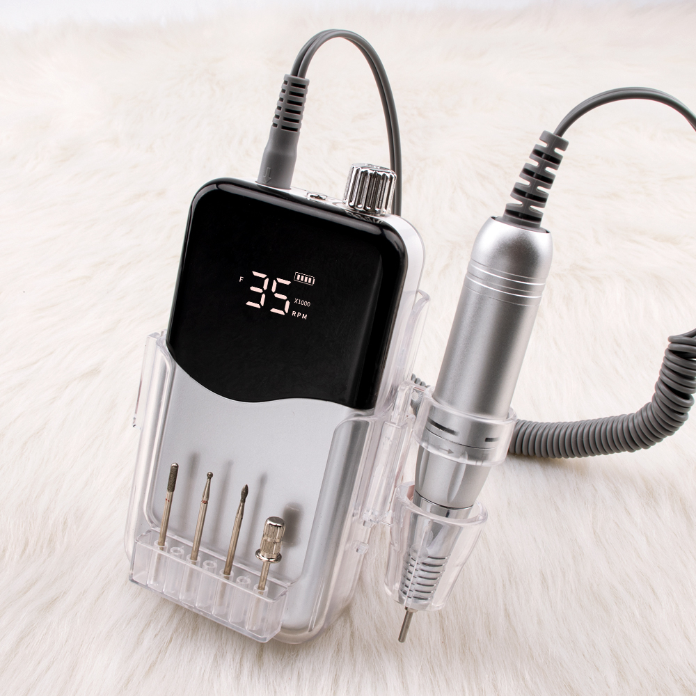 Nail Manicure Set SIMINAIL Wave Drill Rechargeable Desktop Base 35000RPM Electric Machine File Pedicure Cordless Drilling 230515