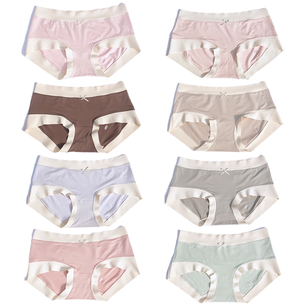 Women's Panties 5 Pairs Women Panties Seamless Soft Modal Elastic Medium Waist Simple Underwear Thin Breathable Wormwood Antibacterial Briefs 230