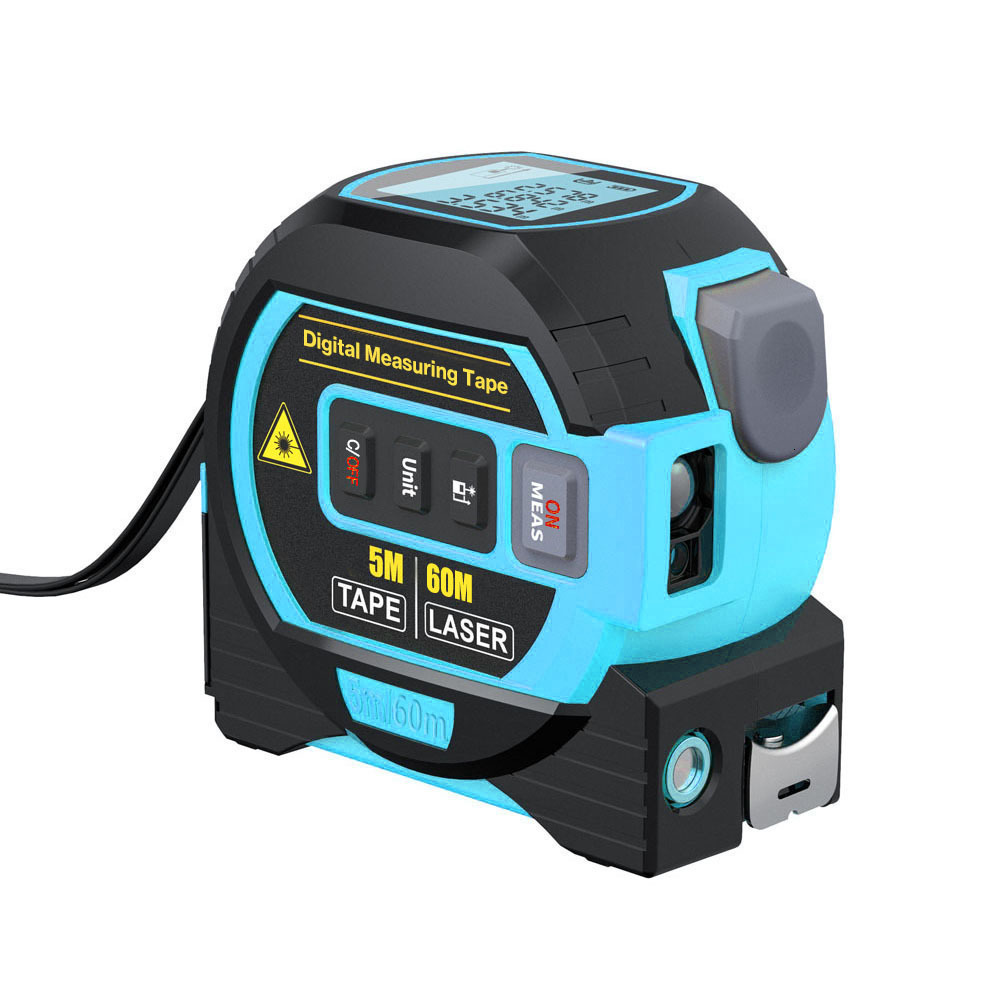 Tape Measures 3in1 Laser Rangefinder 5m Tape Measure Ruler LCD Display with Backlight Distance Meter Building Measurement Device Area Volumes 230516