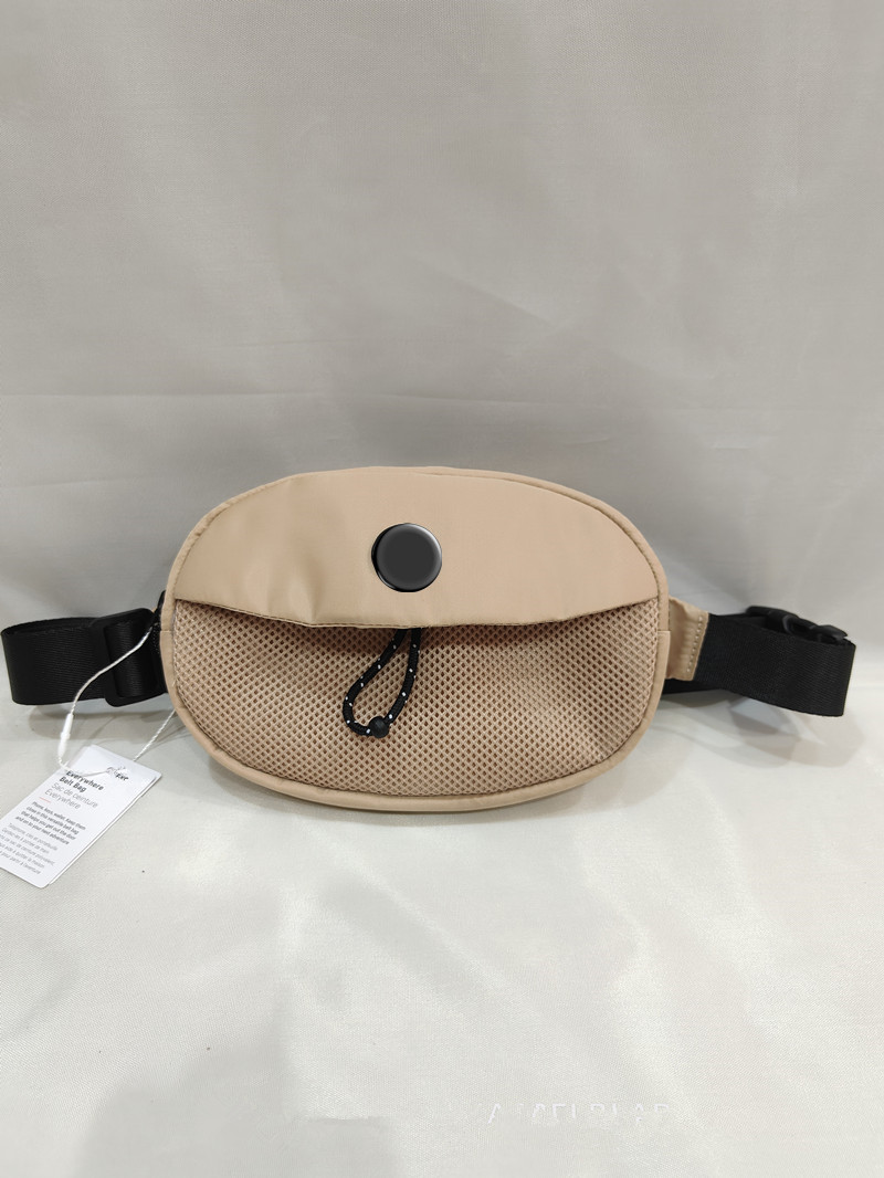 lu Outdoor Belt Bags Women Men Waist Bag Take it With Metal Gym Elastic Adjustable Strap Zipper Fanny pack 7 Colors