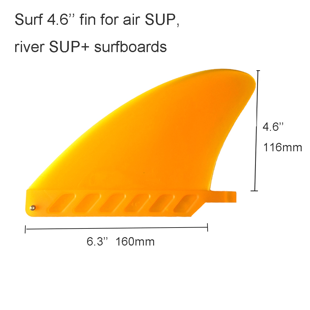 Surfboards 4.6 Inch Soft Flex Sup Center Fin White Water Fin For Air Sup Long Board Surfboard Inflatable Paddle Board Surfing Accessories 230515