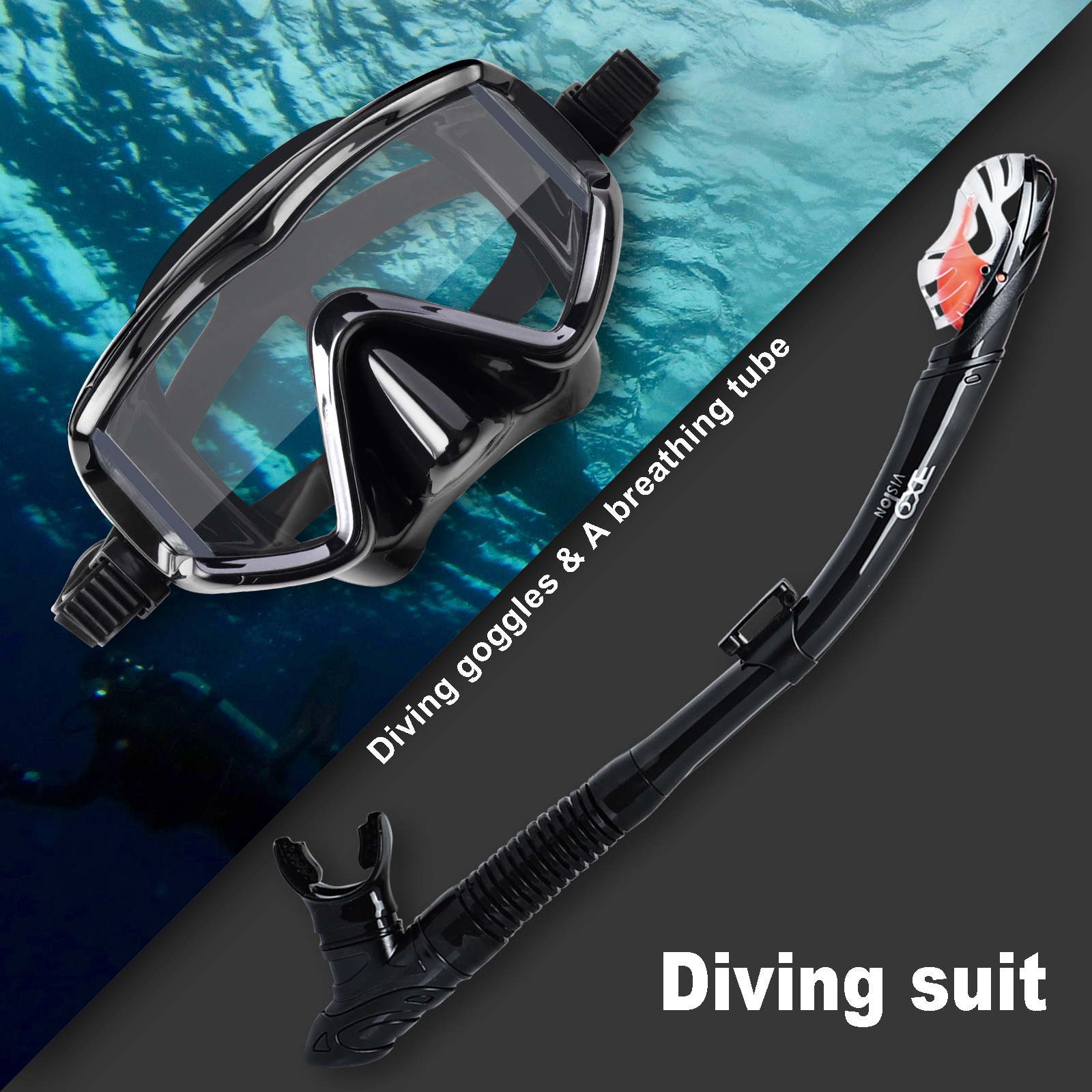 Diving Masks Dry Snorkel Set Pano 3 Window Snorkel Mask AntiFog Scuba Diving Goggles and Snorkel Professional Adult Snorkeling Swim Mask 230515