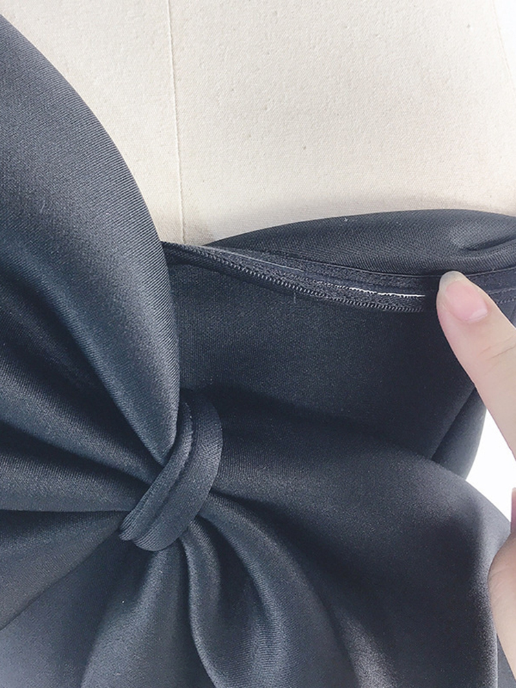 Women's T-Shirt DEAT Autumn Fashion Temperament Korea Solid Color Sexy Bow Wrapped Chest Women Tops PD121 230515