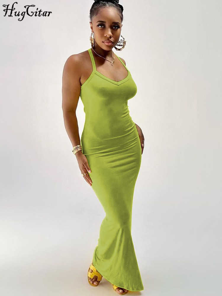 RUKAS Solid Sleeveless Slips Elegant Sexy Slim Skinny Maxi Prom Dress 2023 Summer Women Birthday Party Clothes Y2K Wholesale