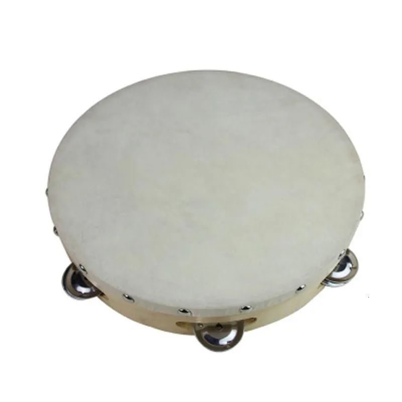 6 Drum Inches Bell Hand Held Tambourine Birch Metal Jingles Kids School Musical KTV Party Percussion Toy Wly935