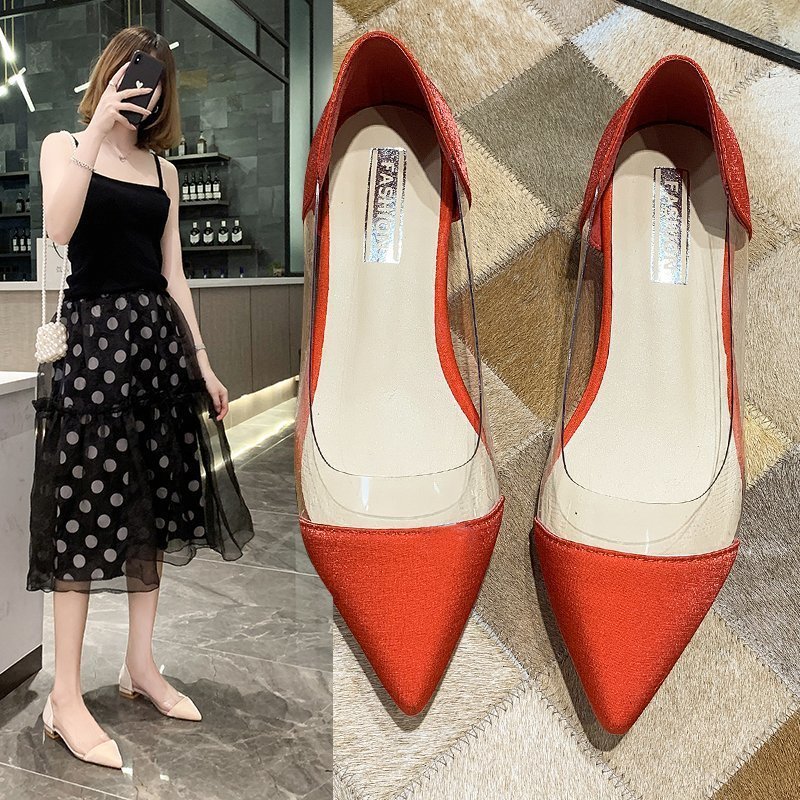 Dress Shoes Sepatu Flat Wanita Musim Semi Panas Ukuran Plus Balet Warna Permen Jelly Zapatos Mujer 8922N 230516