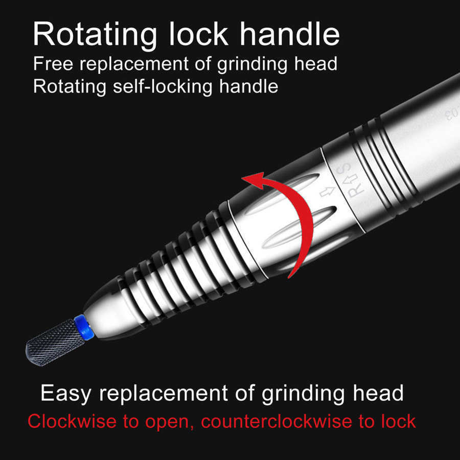 Nail Manicure Set Polishing Machine LUGX Electric Drill File Noiseless Art Grinding 230515