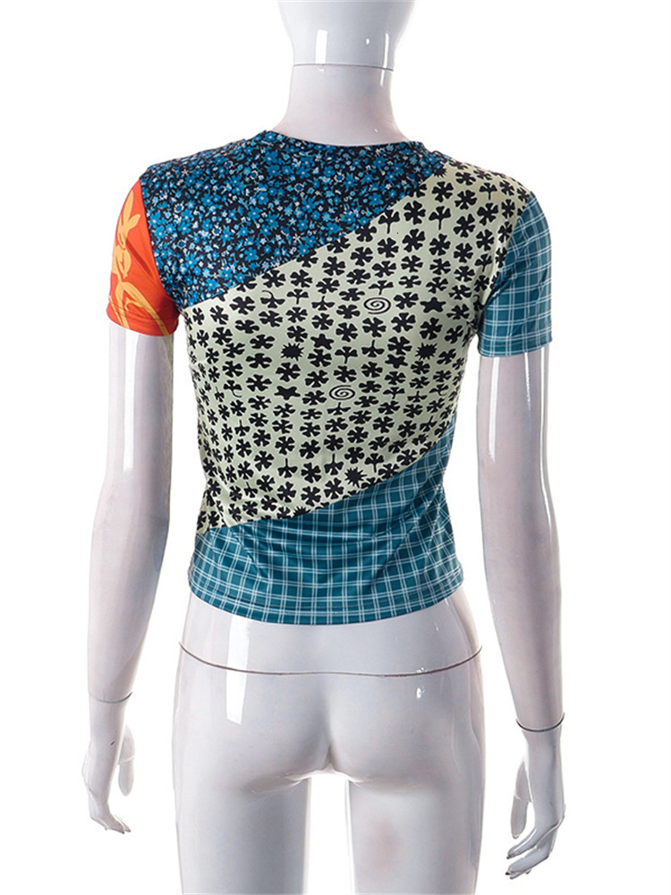Women's T Shirt Kaus Gambar Grafis Musim Panas FQLWL untuk Wanita 2023 Warna Y2k Bodycon Crop Top Mode Streetwear 230515