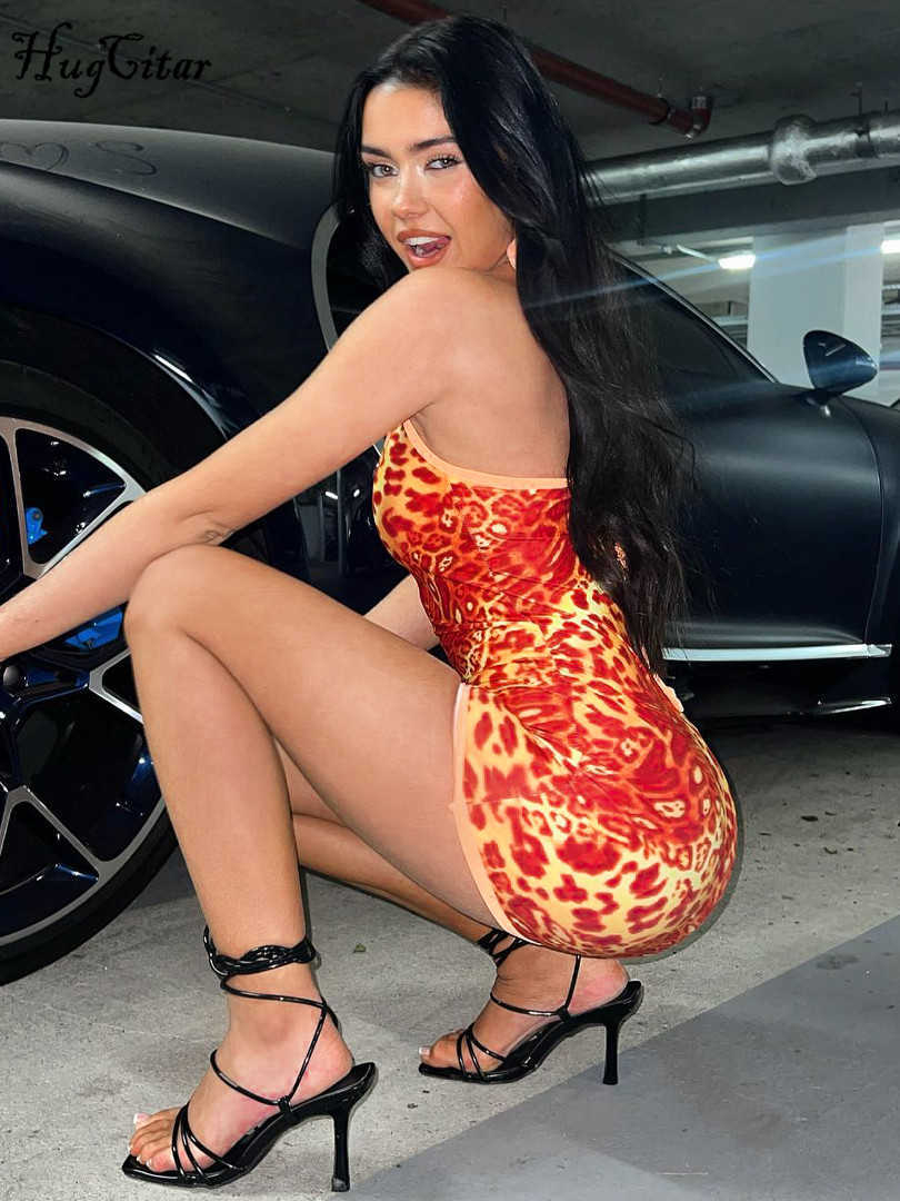 RUKAS Print Matching Color Halter Backless Lace Up Sexy Slim Mini Dress 2023 Summer Y2K Evening Party Club Streetwear Outfit