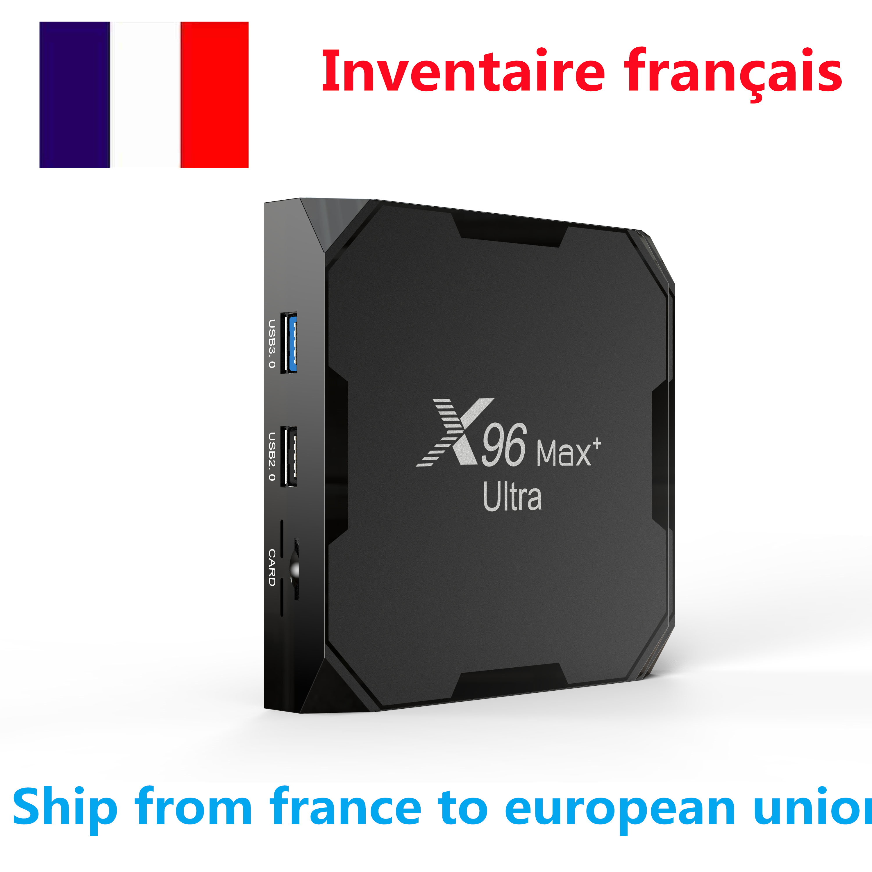 Ship from france TV Box X96 Max plus Ultra Amlogic S905X4 5G dual WiFi 8K H.265 HEVC Android 11 os 4gb ram 32gb rom bt