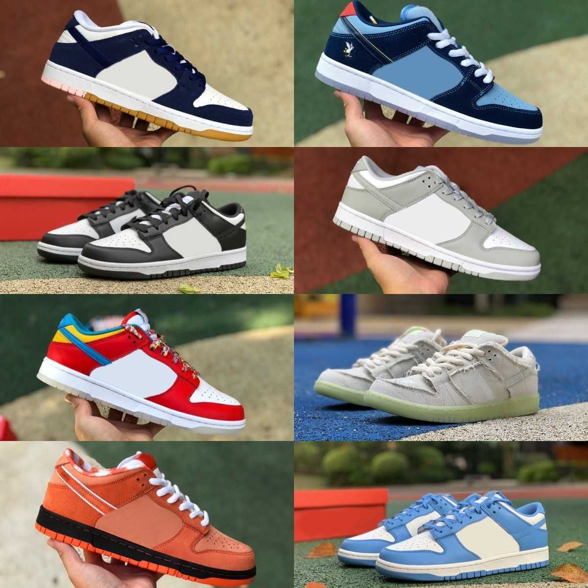 Designer DUNKS Men Women Sports Shoes Grey Fog Why So Sad Chicago Phillies Argon LA Dodgers SB White Black Paisley Pack Orange UNC Crushed Trainer Sports Sneakers S8