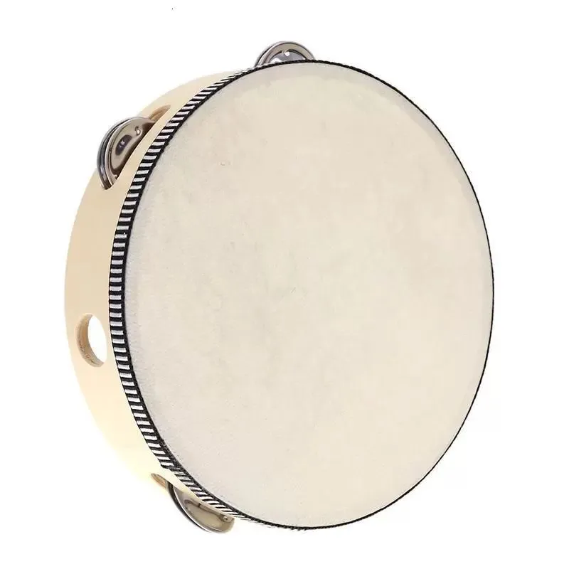 6 Drum Inches Bell Hand Held Tambourine Birch Metal Jingles Kids School Musical KTV Party Percussion Toy Wly935