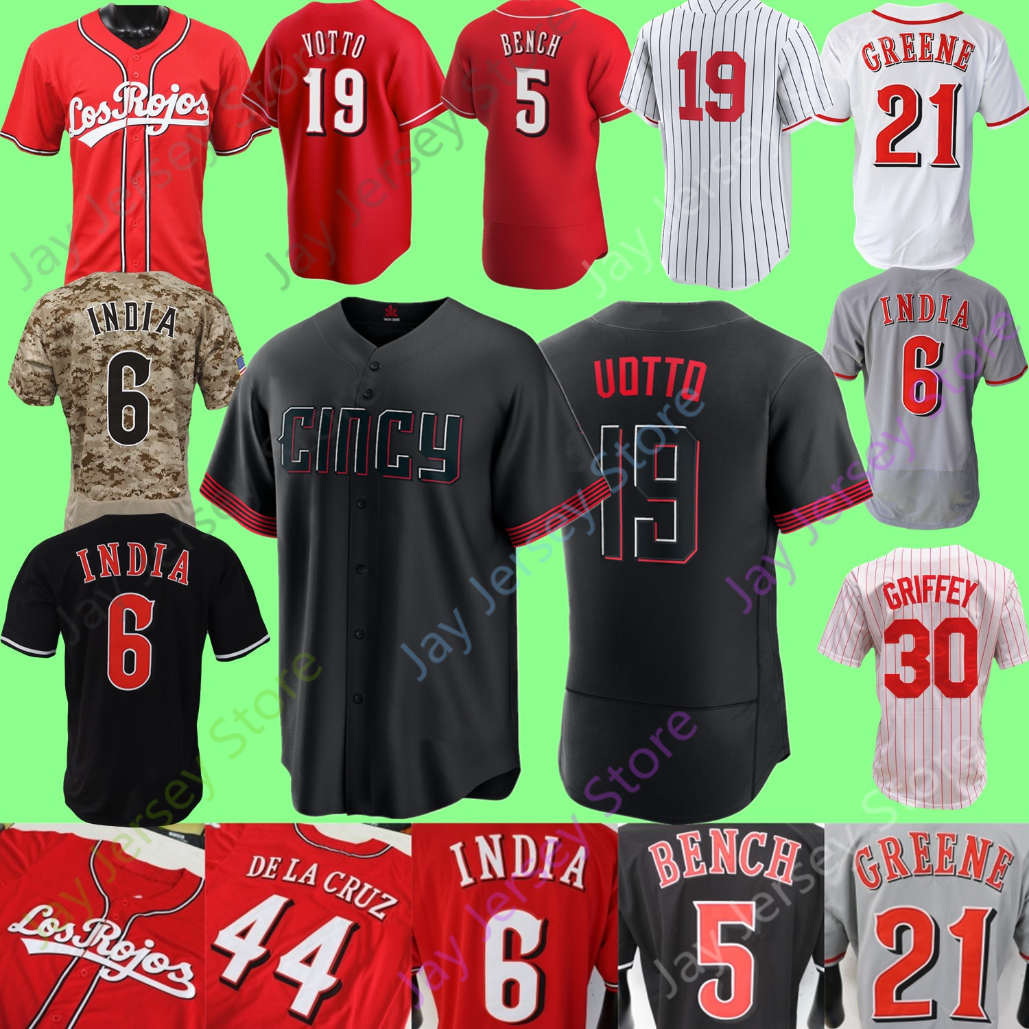 2023 City Connect Baseball Jersey Jonathan India Ken Griffey Joey Votto Hunter Greene Bench Pete Rose Larkin Benson Fraley Matt McLain Spencer Steer, Pinstripe black sleeve
2023 City Connect Baseball Jersey Jonathan India Ken Griffey Joey Votto Hunter Greene Bench Pete Rose Larkin Benson Fraley Matt McLain Spencer Steer, Pinstripe black sleeve