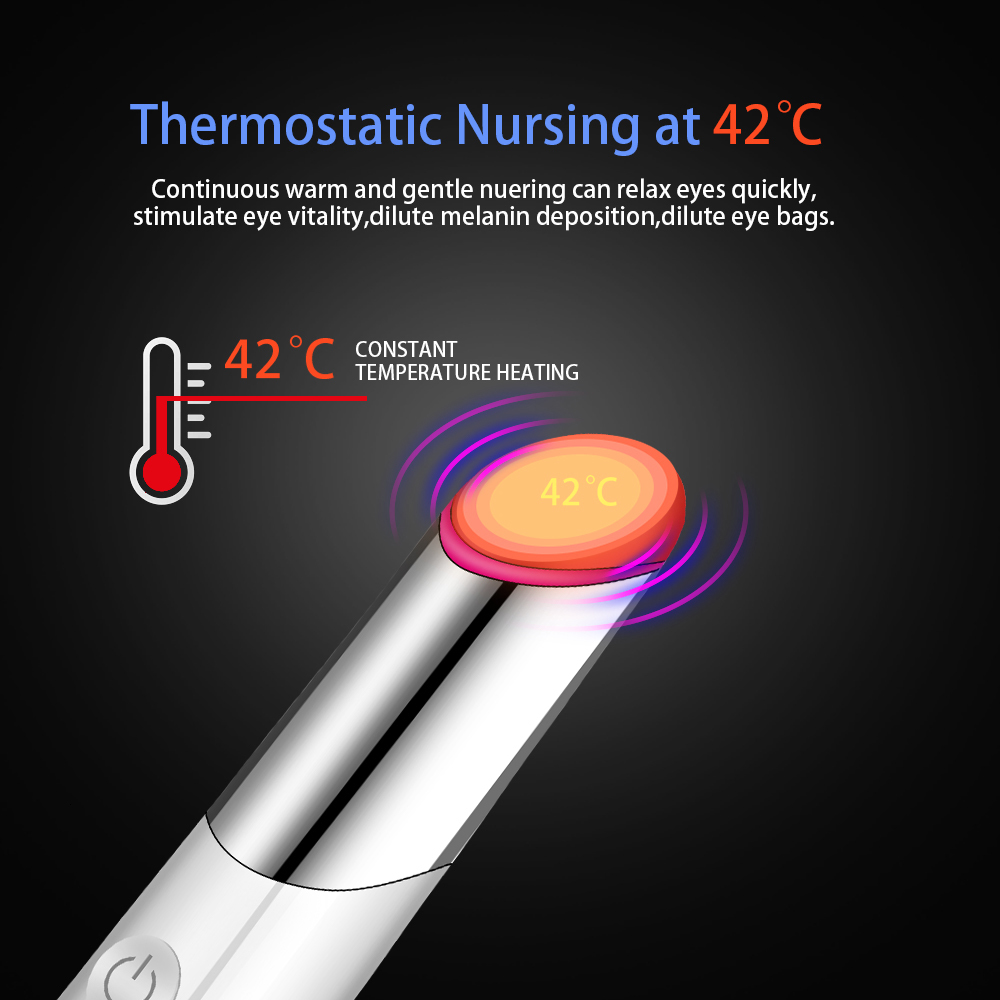 Eye Massager Heat Vibration Electric Wand LED Pon Massage Pen Anti Age Wrinkle Dark Circle Removal Beauty Device 230515