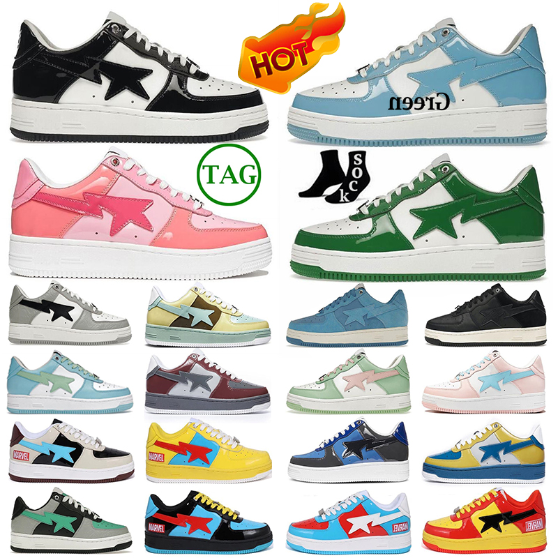Luxury Bapesta Casual Shoes Woman Men Bapestas Fashion Patent Leather Sneaker tripe Black White green Outdoor Trainers Plate-forme designer sneakers Chaussures, Fuchsia
Luxury Bapesta Casual Shoes Woman Men Bapestas Fashion Patent Leather Sneaker tripe Black White green Outdoor Trainers Plate-forme designer sneakers Chaussures, Fuchsia