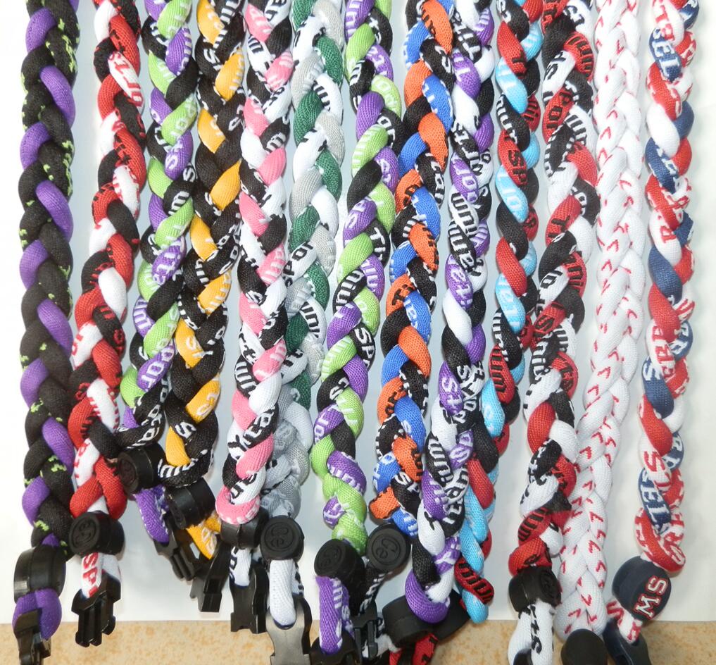 Titanium Sport Accessories baseball necklace art braided rope twist ropes white with red stitch sports germanium tornado braide necklaces gift
