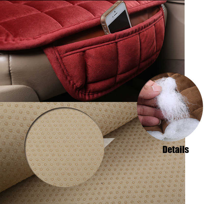 New Soft Car Seat Cover Front Rear Mat Pad Anti-slip Flocking Cloth Cushion Winter Keep Warm Auto Seat Protector Universal SUV VAN