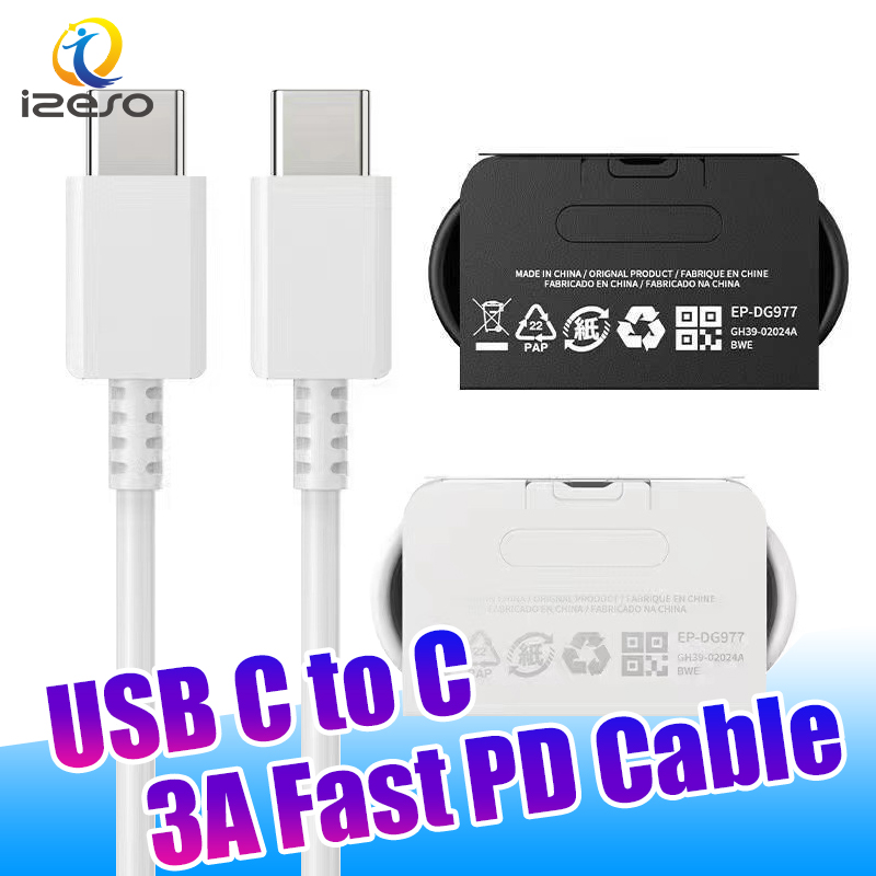 3A Type C to TypeC Cable USB-C PD Quick Charging Sync Data Cord for Samsung Type C Cables izeso, Black
3A Type C to TypeC Cable USB-C PD Quick Charging Sync Data Cord for Samsung Type C Cables izeso, Black
