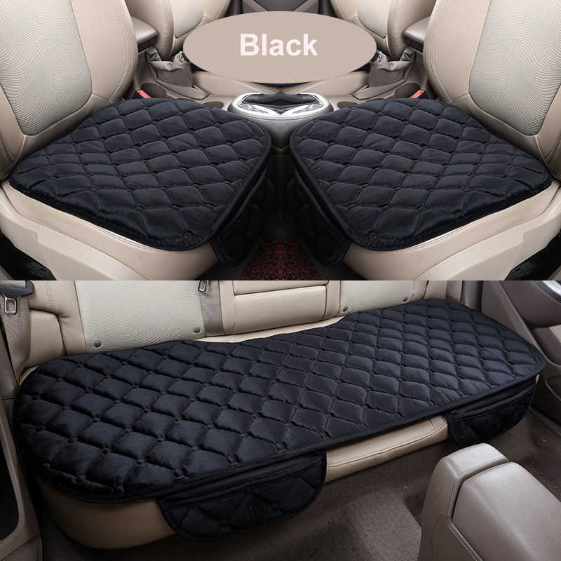 New Soft Car Seat Cover Front Rear Mat Pad Anti-slip Flocking Cloth Cushion Winter Keep Warm Auto Seat Protector Universal SUV VAN