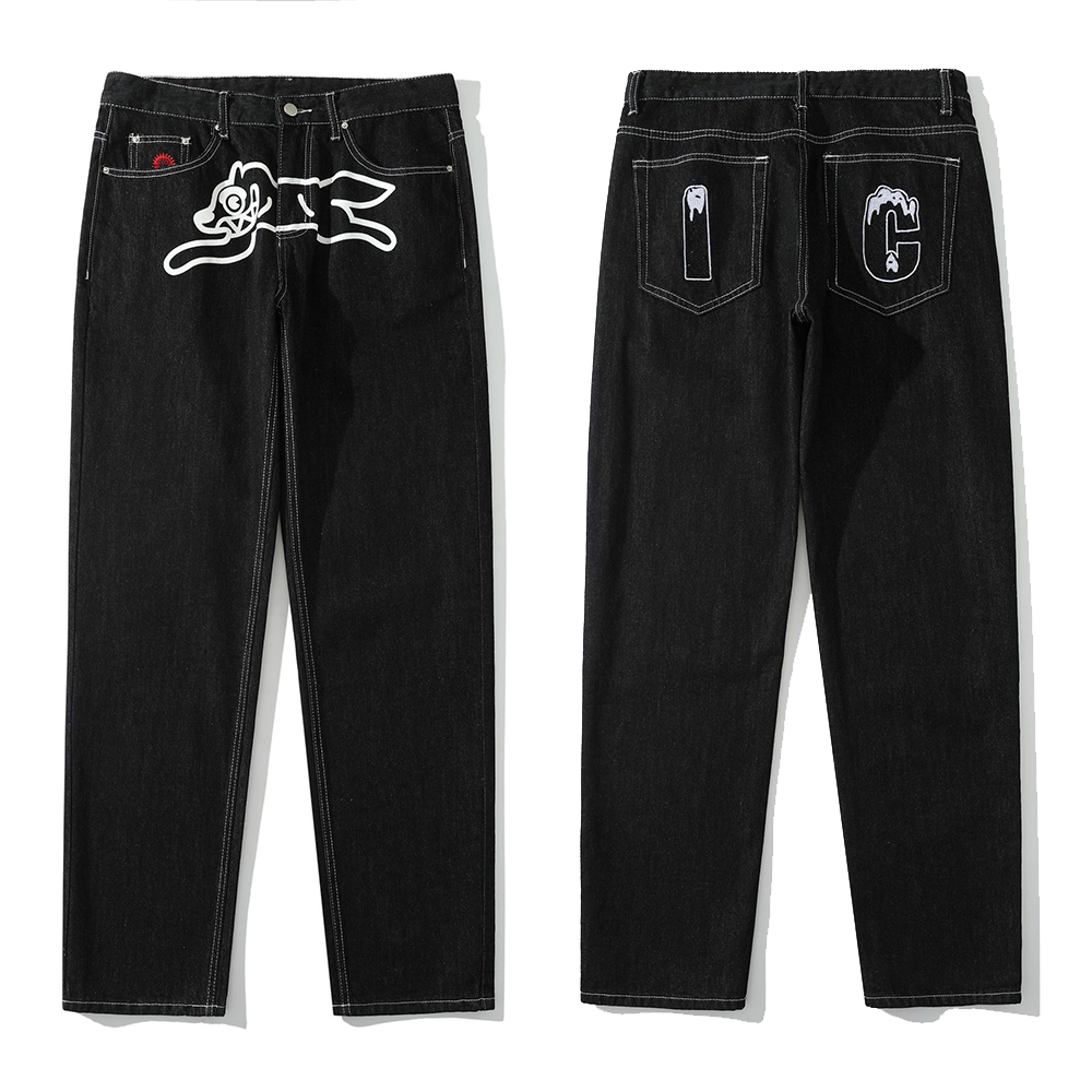 Mens Jeans Vintage Dog Y2K Baggy Men Embroidery Straight Washed Denim Cargo Pants Streetwear Neutral Harajuku Ropa Hombre Trousers 230516
