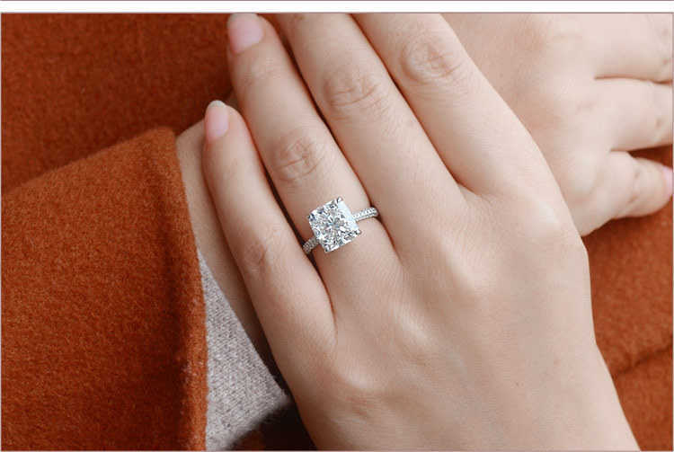 Band Real S Sterg color Moissanite Dia Ring for Women Sier Jewelry Rings J230517