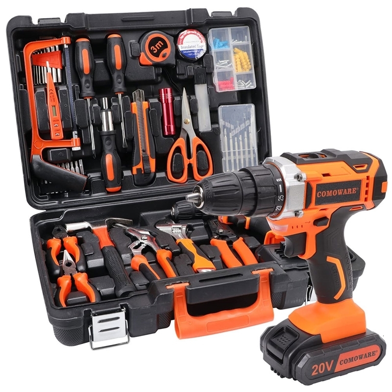 Tool Case Low price 120 Pcs Home Tool Kit with Drill 20V Power Drill Cordless Set 251 Clutch Tool Sets for Household Tool Set Metal 230516
Tool Case Low price 120 Pcs Home Tool Kit with Drill 20V Power Drill Cordless Set 251 Clutch Tool Sets for Household Tool Set Metal 230516