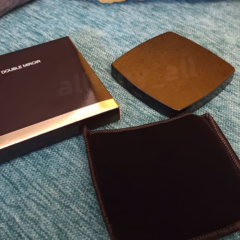 High Quality Fashion acrylic cosmetic portable mirror Folding Velvet dust bag mirror 7 colors with gift box