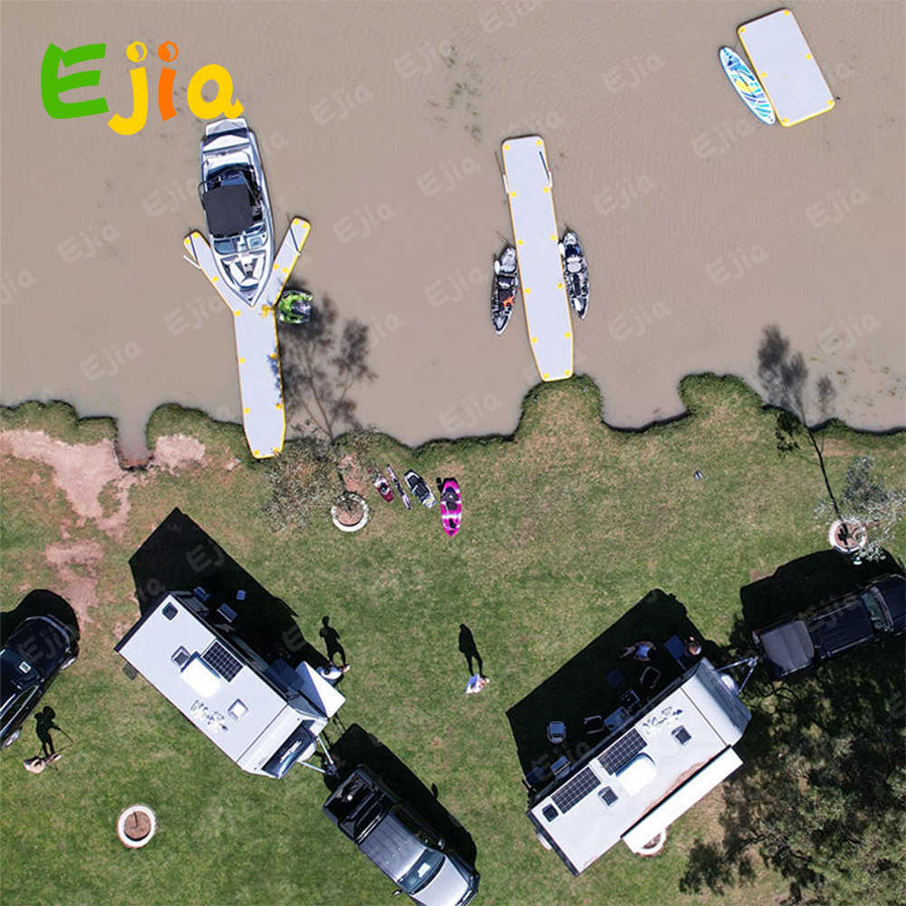 Heavy Duty Drop Stitch Large Inflatable Lake Water Floating Air Tubes Pontoon Yacht Boat Dock Platform Jet Ski Inflatable Dock