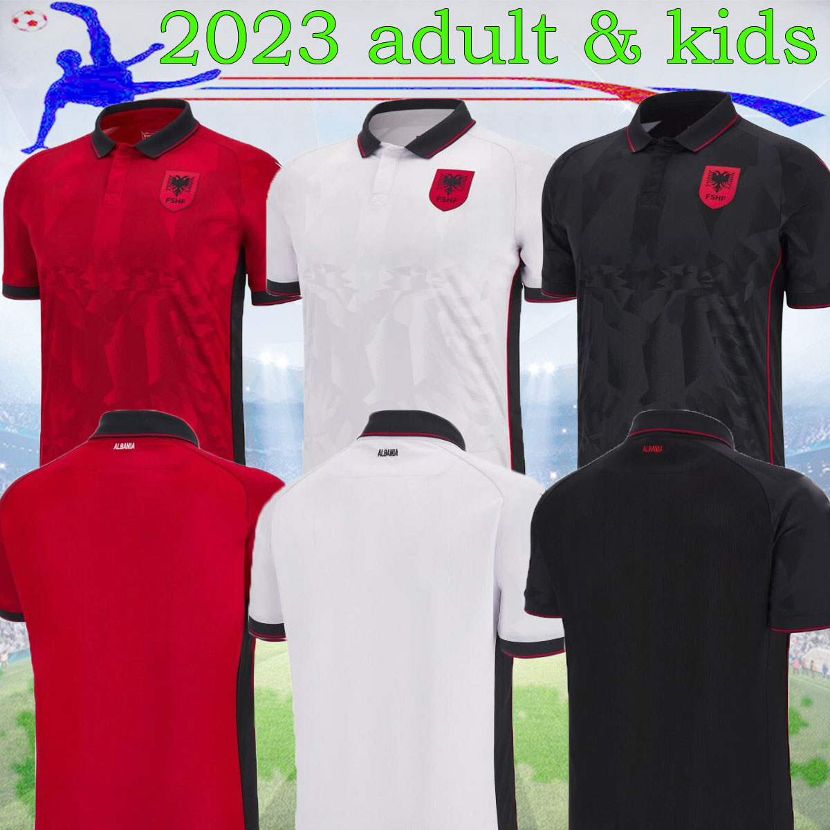 2023 Albania soccer jerseys 23 24 Kristjan Asllani Marash Kumbulla Myrto Uzuni Nedim Bajrami home red away white third black men football shirts S-XXL, 23-24 home
2023 Albania soccer jerseys 23 24 Kristjan Asllani Marash Kumbulla Myrto Uzuni Nedim Bajrami home red away white third black men football shirts S-XXL, 23-24 home