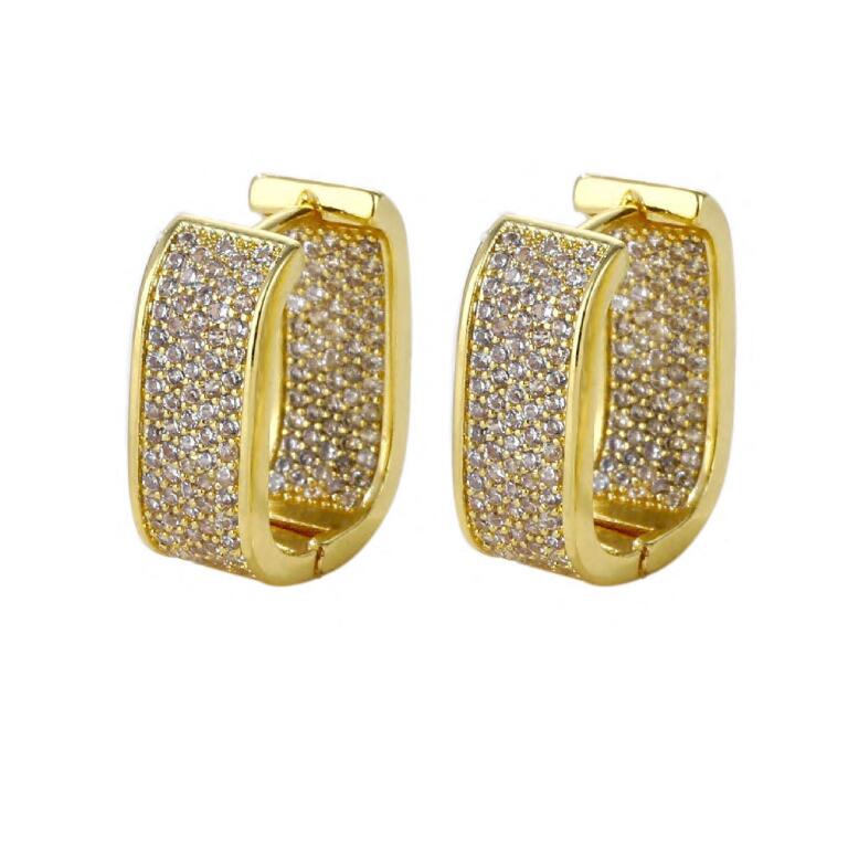 Sparkling Clip Earrings Ear Cuff Luxury Jewelry 925 Sterling Silver Gold Fill Pave White Sapphire CZ Diamond Gemstones Women Wedding Earring For Lover