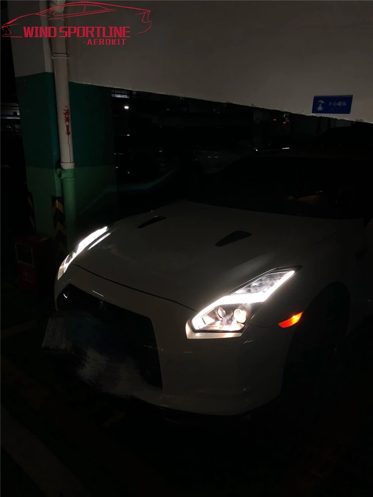 All LED Head Lamp For Nissan GT-R Valenti LED Headlight 2009-17 GTR DRL Turn Signal High Beam Angel Eye Projector Lens