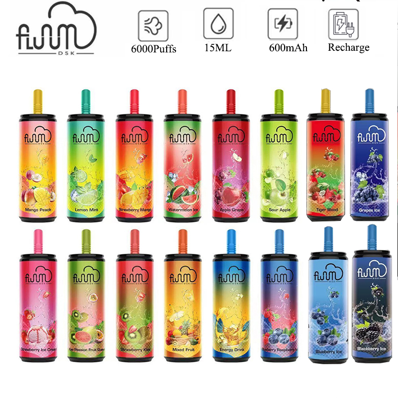 Authentic Fluum Bar Disposable E cigarette Vape 6000 Puffs 650 mah battery bottle devices 15ml pre-filled pods Rechargable with Type C mesh coil vaporizer kit
Authentic Fluum Bar Disposable E cigarette Vape 6000 Puffs 650 mah battery bottle devices 15ml pre-filled pods Rechargable with Type C mesh coil vaporizer kit