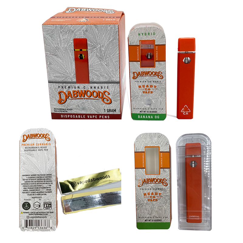 Dabwoods Disposable Vape Pen 1.0ml Vape Cartridges E-Cigarettes Empty Atomizers Ceramic Carts 280mah Glass Tank Thick Oil Vaporizer Pens Flat Tips
Dabwoods Disposable Vape Pen 1.0ml Vape Cartridges E-Cigarettes Empty Atomizers Ceramic Carts 280mah Glass Tank Thick Oil Vaporizer Pens Flat Tips