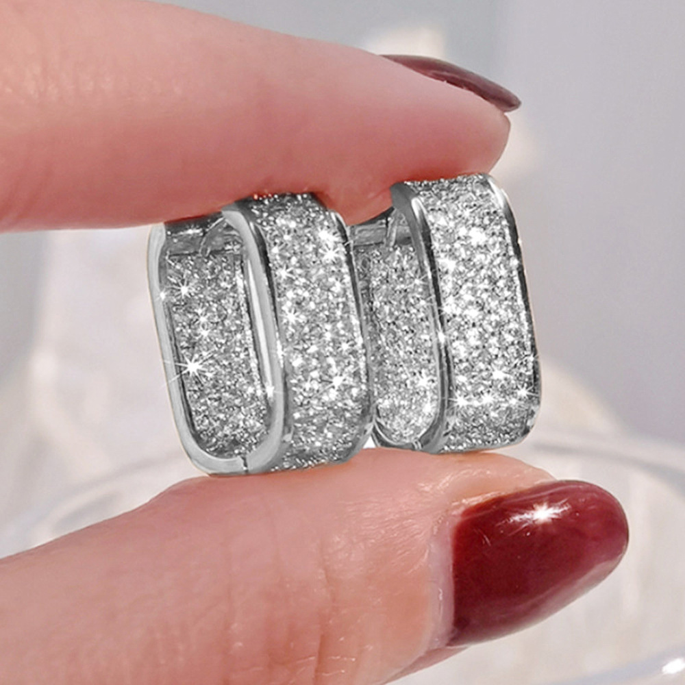 Sparkling Clip Earrings Ear Cuff Luxury Jewelry 925 Sterling Silver Gold Fill Pave White Sapphire CZ Diamond Gemstones Women Wedding Earring For Lover