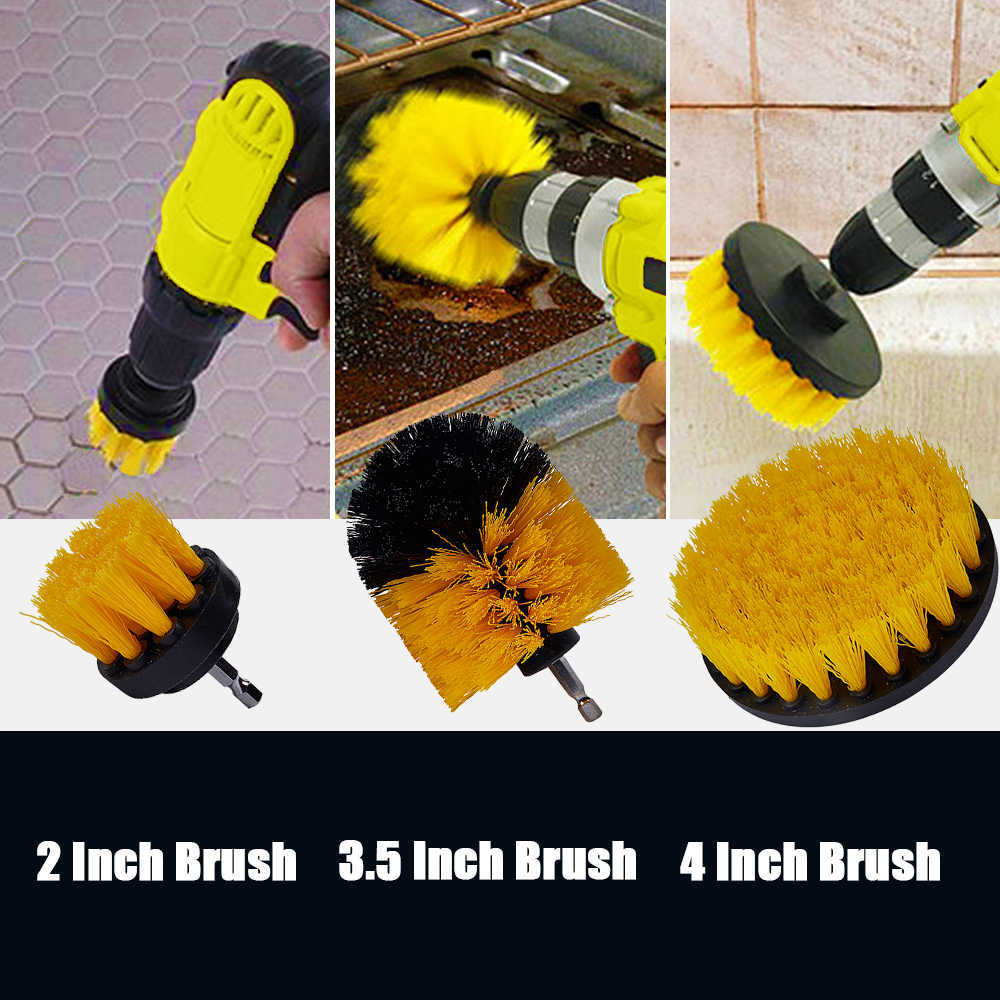 New Detailing Brush Set Power Scrubber Drill Brushes Car Detail Brush For Air Vents Car Polish Pad For Glass Tire Rim Cleaning