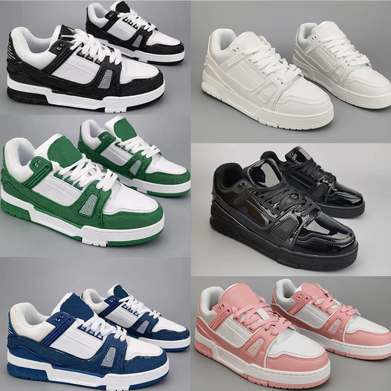 Designer Trainer Sneaker Low Virgil Casual Shoes Abloh Monogram Denim White Black Blue Green Red Pink Canvas Overlays outdoor Top Lows Platform Sneakers Size 36-45