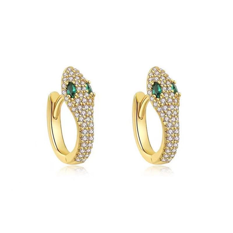 Hoop & Huggie Explosive snake earrings female diamond-encrusted zircon snake ear stud ear buckle male temperament light luxury senior sense of ear accessories
Hoop & Huggie Explosive snake earrings female diamond-encrusted zircon snake ear stud ear buckle male temperament light luxury senior sense of ear accessories