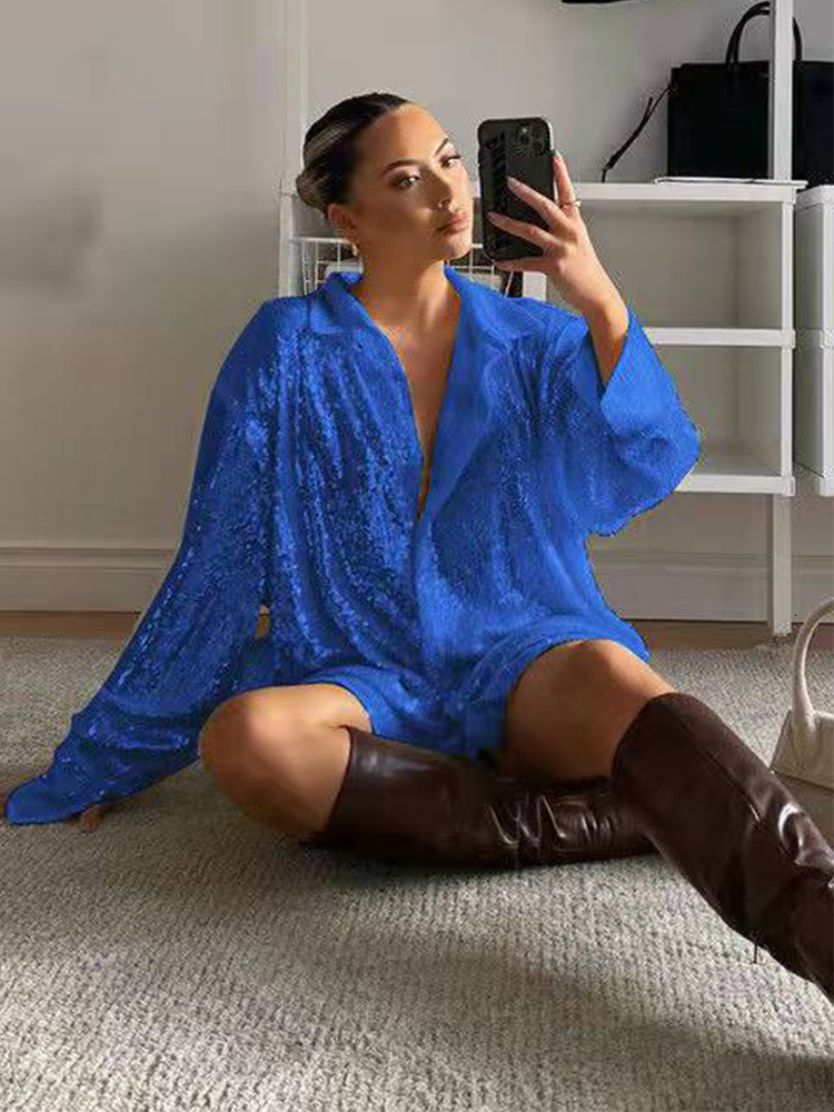 Women s Blouses Shirts Blus Manik manik Baju Wanita Atasan Lengan Panjang Putih Hijau Kebesaran Solid Pakaian Seksi Klub Pesta Y2K 230517