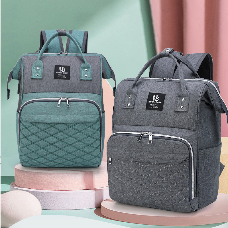 Diaper Bags Tas Mumi Multifungsi Kapasitas Besar Popok Bersalin Tahan Air Bawaan USB Pengisian Port Ransel 230516