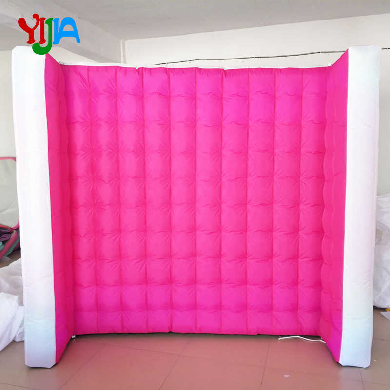 Curve Wall Multi Color With White Inflatable Wall backdrop with LED strips color changing by remote Photo booth wall for Party