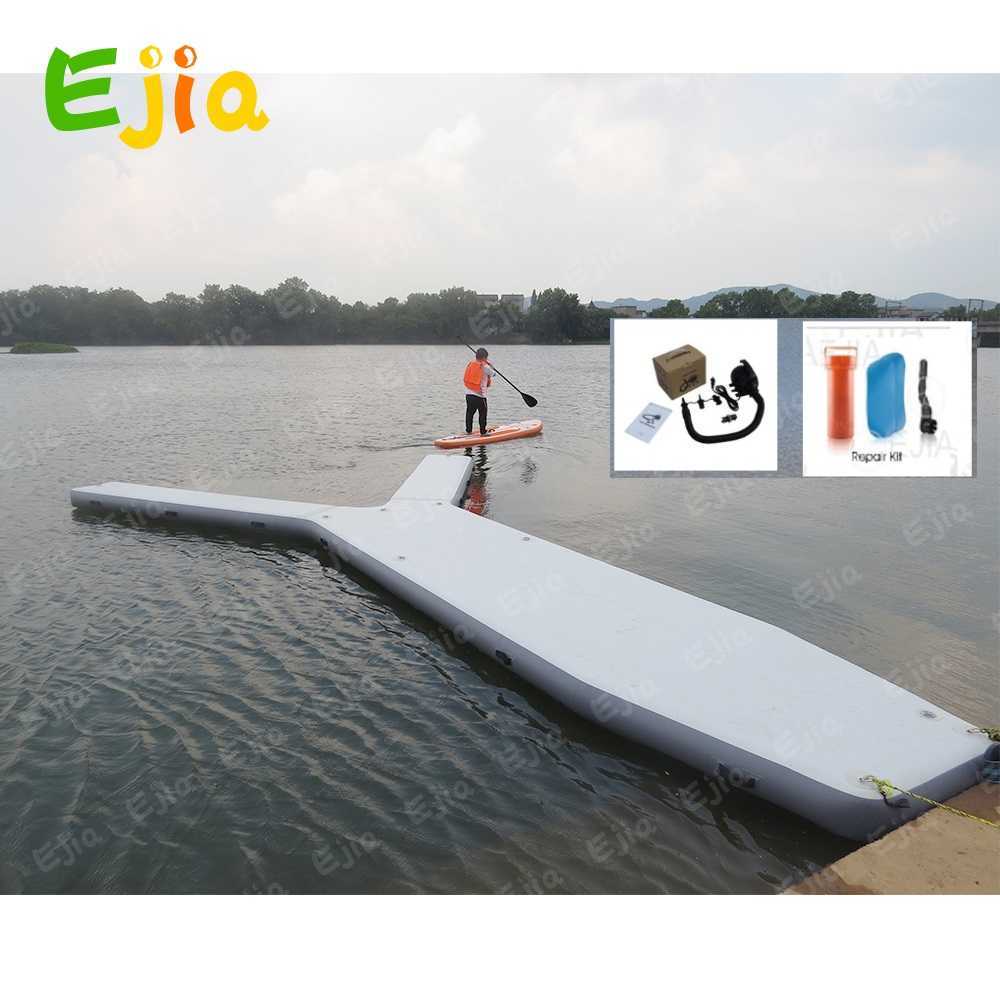 Heavy Duty Drop Stitch Large Inflatable Lake Water Floating Air Tubes Pontoon Yacht Boat Dock Platform Jet Ski Inflatable Dock