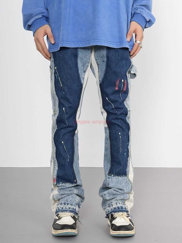 Fashion Designer Clothing Galleries Denim Pants Galleryes Depts Same Pant with Ink Splashing Color Contrast Structure Flared Pants Fog Floor Down Straight Jeans 30, Contrast stitching blue
Fashion Designer Clothing Galleries Denim Pants Galleryes Depts Same Pant with Ink Splashing Color Contrast Structure Flared Pants Fog Floor Down Straight Jeans 30, Contrast stitching blue