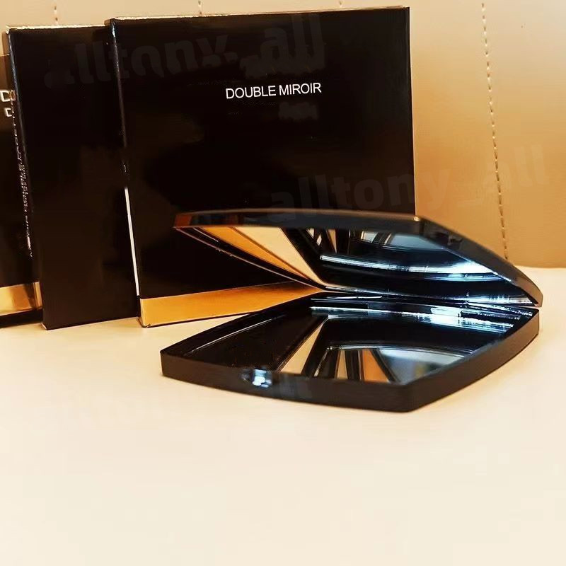 High Quality Fashion acrylic cosmetic portable mirror Folding Velvet dust bag mirror 7 colors with gift box