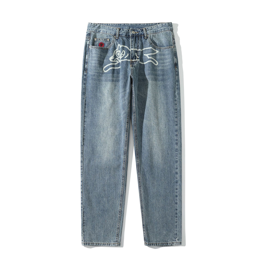 Mens Jeans Vintage Dog Y2K Baggy Men Embroidery Straight Washed Denim Cargo Pants Streetwear Neutral Harajuku Ropa Hombre Trousers 230516
