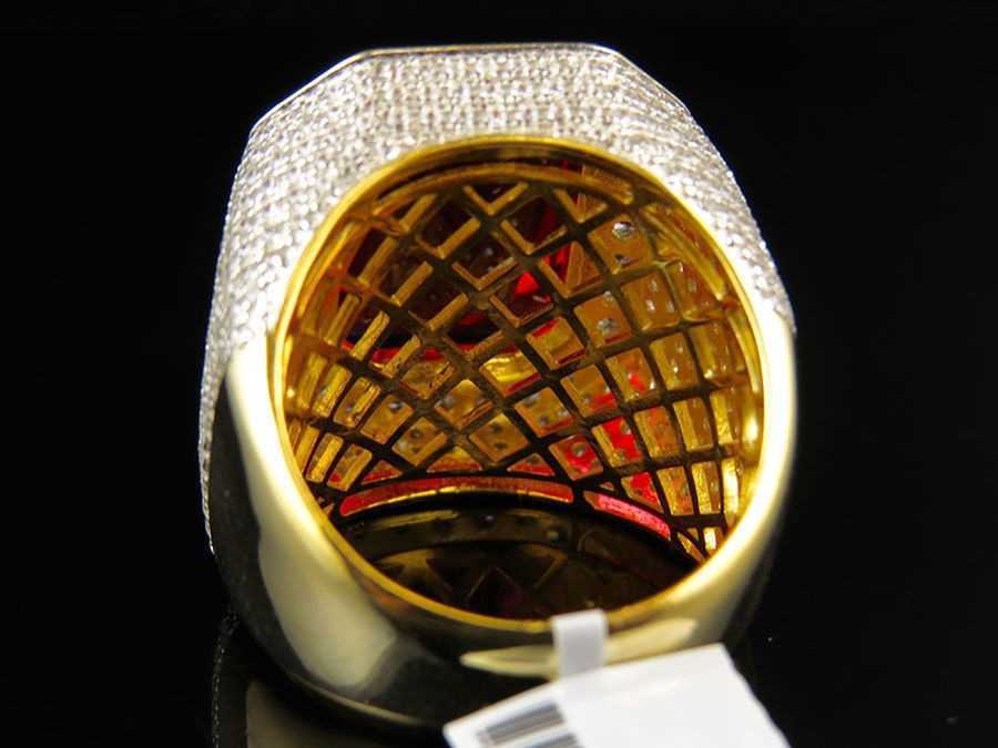 Band Rings Mens Ruby Ring Gold Color Classic Male Vintage Men 925S Ring Red Stone CZ Dubai Luxury Rings Party Fashion gemstone Jewelry J230517