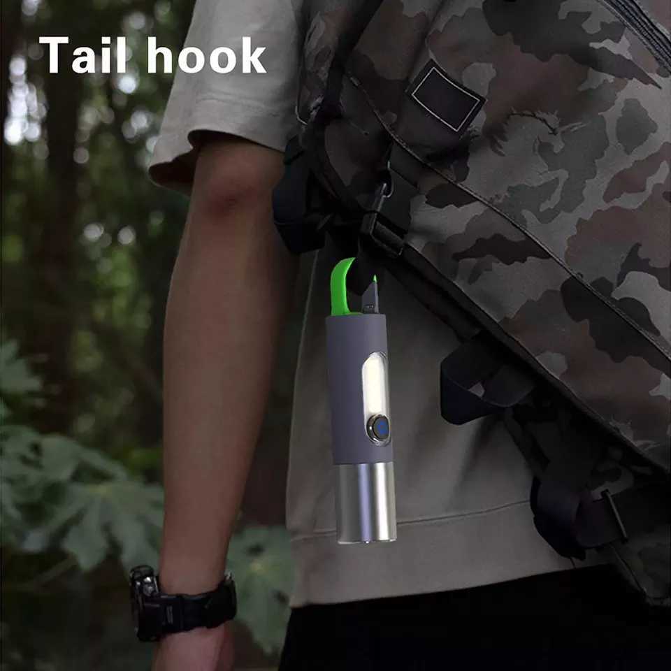 Flashlights Torches 2023New Strong Light Flashlight Multi-Function Outdoor Lighting Tent Hook Desk Lamp USB Charging Portable Mini Flashlight P230517