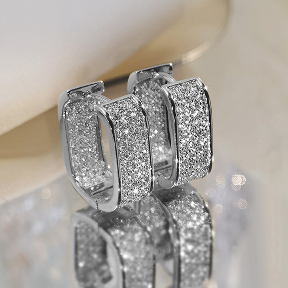 Sparkling Clip Earrings Ear Cuff Luxury Jewelry 925 Sterling Silver Gold Fill Pave White Sapphire CZ Diamond Gemstones Women Wedding Earring For Lover